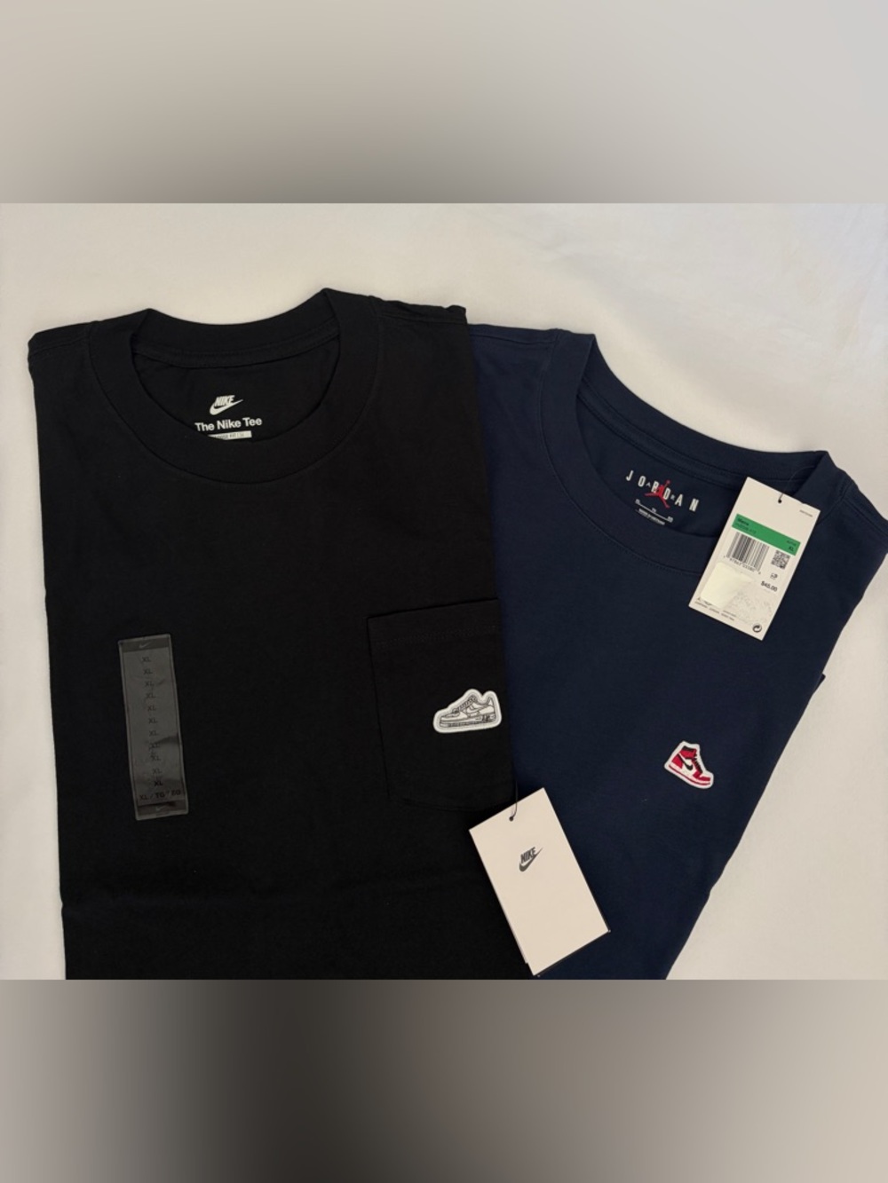 Lot of 2 Nike Jordan Men's Sportswear Sneaker Patch T-Shirt Size XL $120